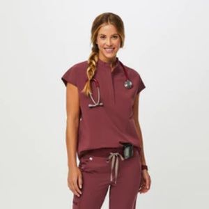 women's Dark Cherry Rafaela™ - Oversized Scrub Top - L / Dark Cherry
